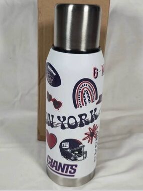 New York Giants White Stainless Steel Insulated Bottle